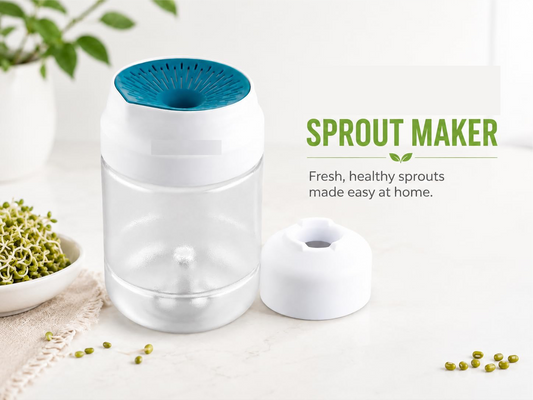 Sprout Maker Jar with Drain Lid & Stand – Hygienic BPA-Free Sprouting Jar for Fresh & Healthy Sprouts