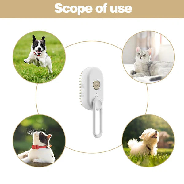 Pet Steam Grooming Brush – Electric Spray Massage Hair Removal Comb for Dogs & Cats