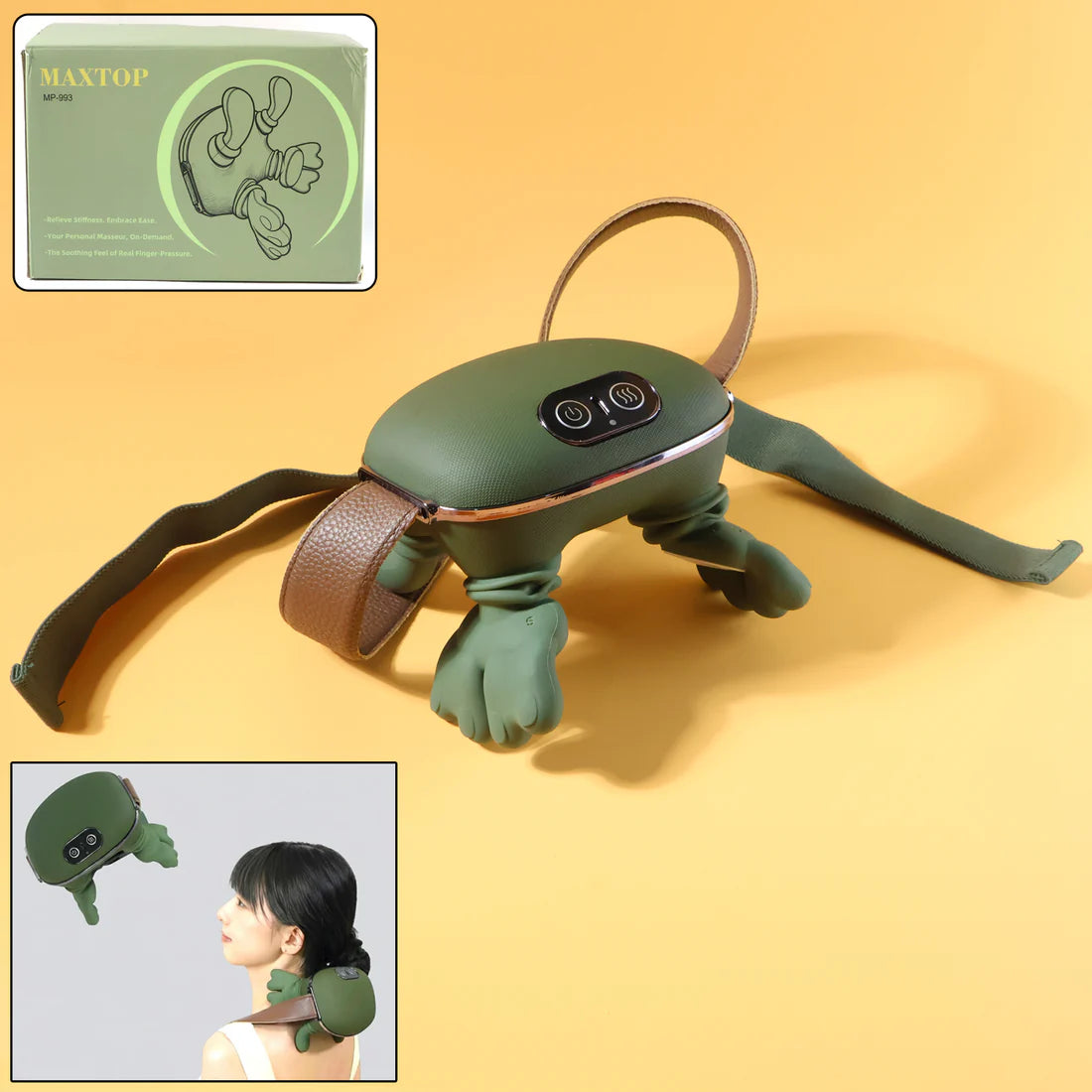 Rechargeable Neck & Shoulder Massager with Heat – Deep Kneading Pain Relief Massager