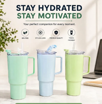 Toony Tumbler 1200ml – Premium Insulated Travel Mug with Straw & Handle