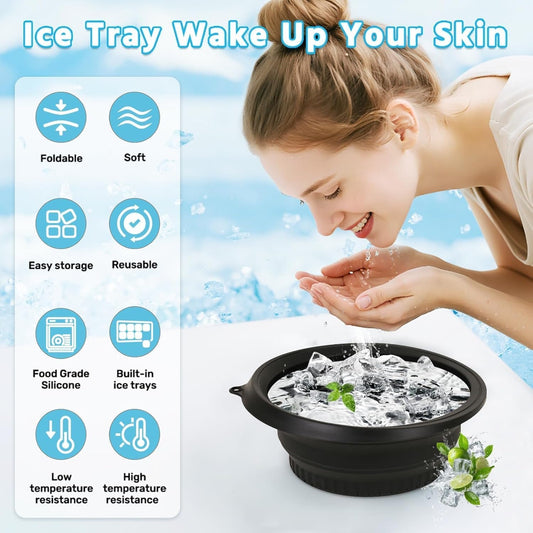 Ice Bowl Facial Therapy Kit – Collapsible Face Bowl with Built-In Ice Tray