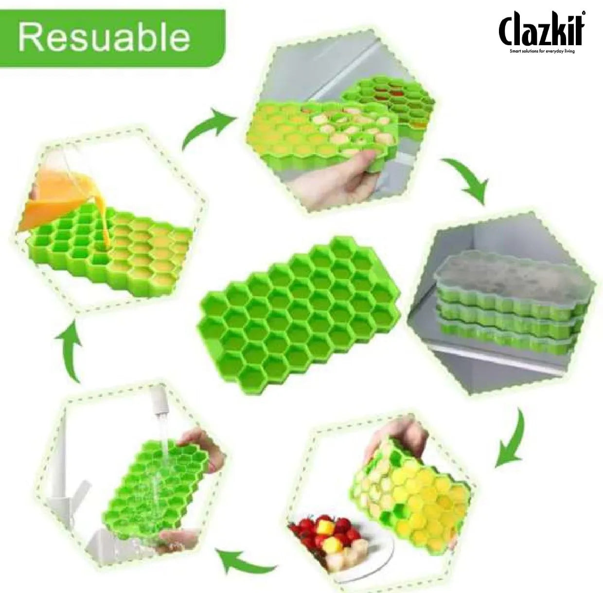 Silicone Ice Cube Tray with Easy Release Design
